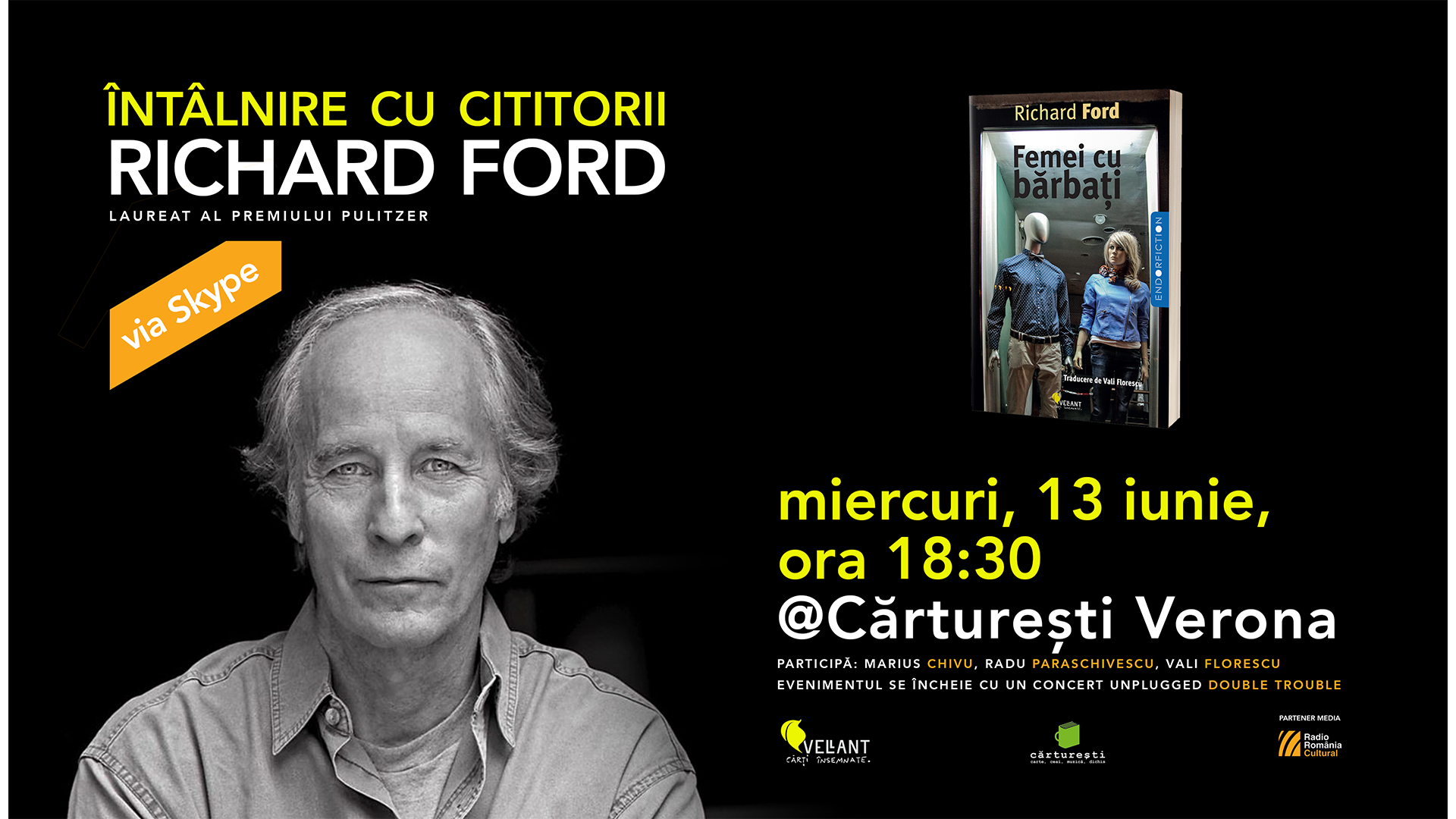 Întâlnire Richard Ford cu cititorii, la lansarea volumului „Femei cu bărbați”